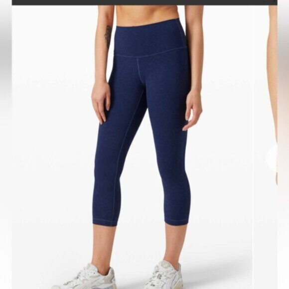 Lululemon 2020 Wunder Under Crop High-Rise *Spray 21" Indigo Spray Mineral Blue - Picture 4 of 14